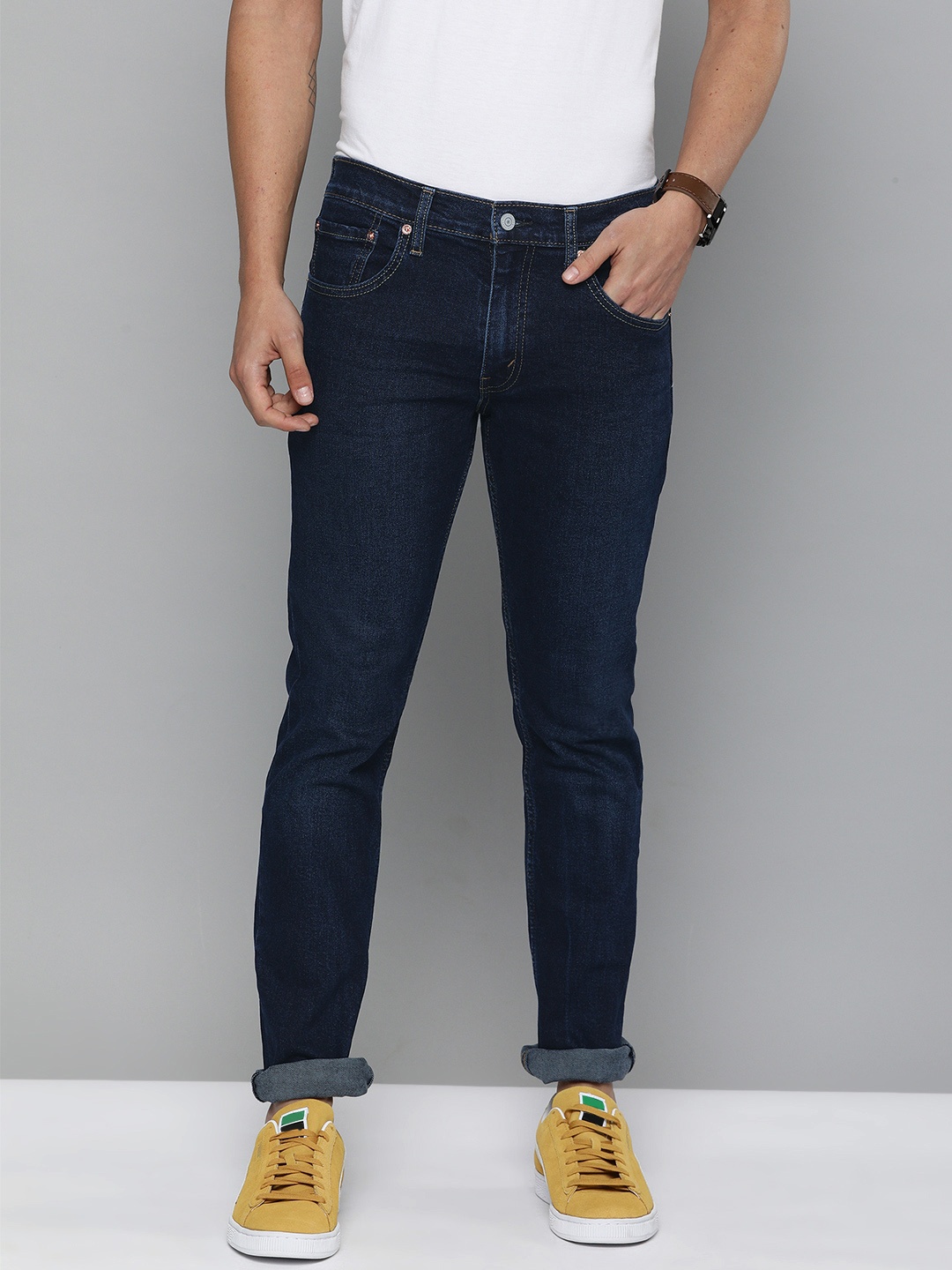 

Levis Men Blue 65504 Skinny Fit Mid-Rise Clean Look Stretchable Jeans