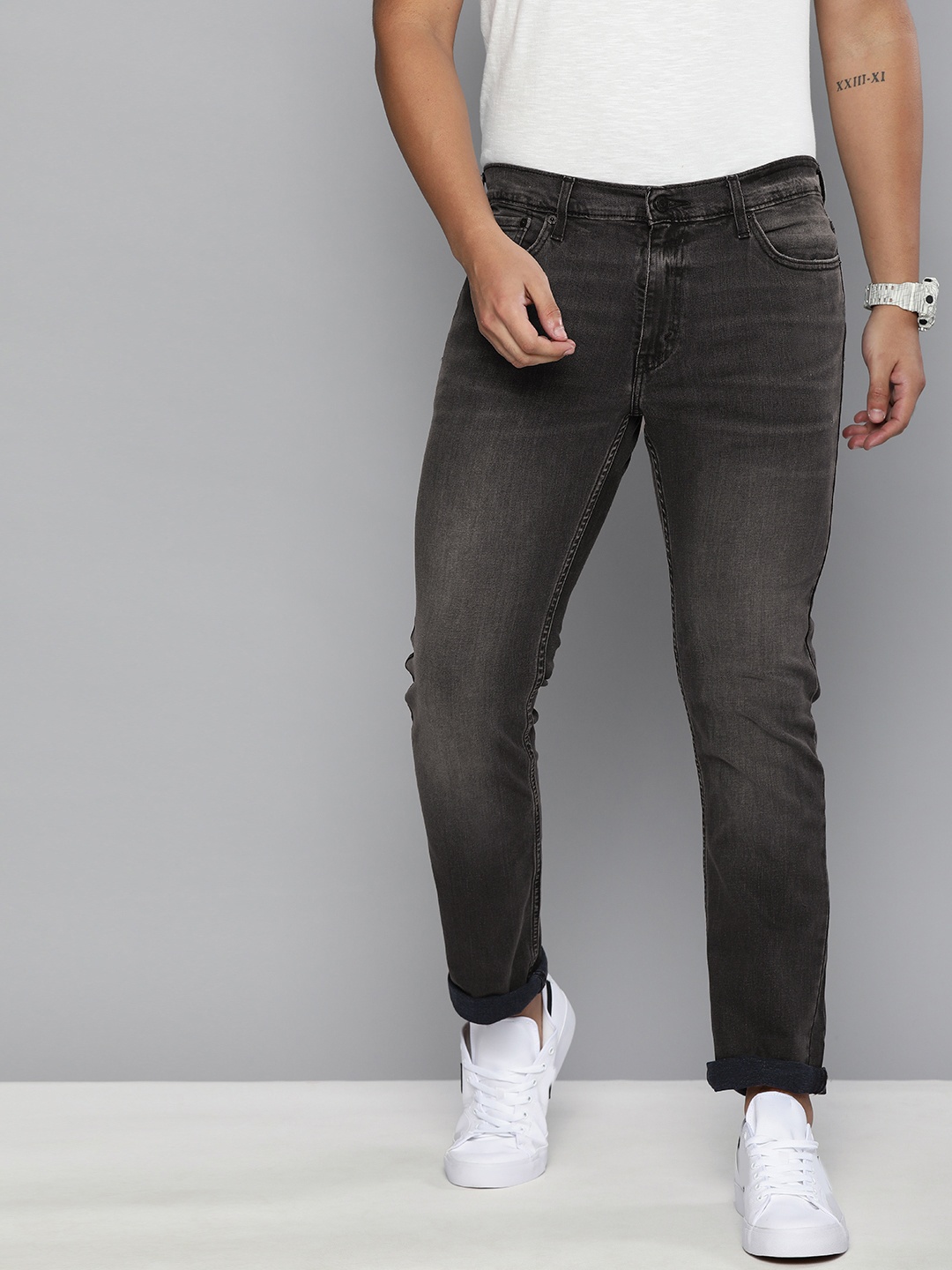 

Levis Men Charcoal Black 511 Slim Fit Mid-Rise Clean Look Stretchable Jeans