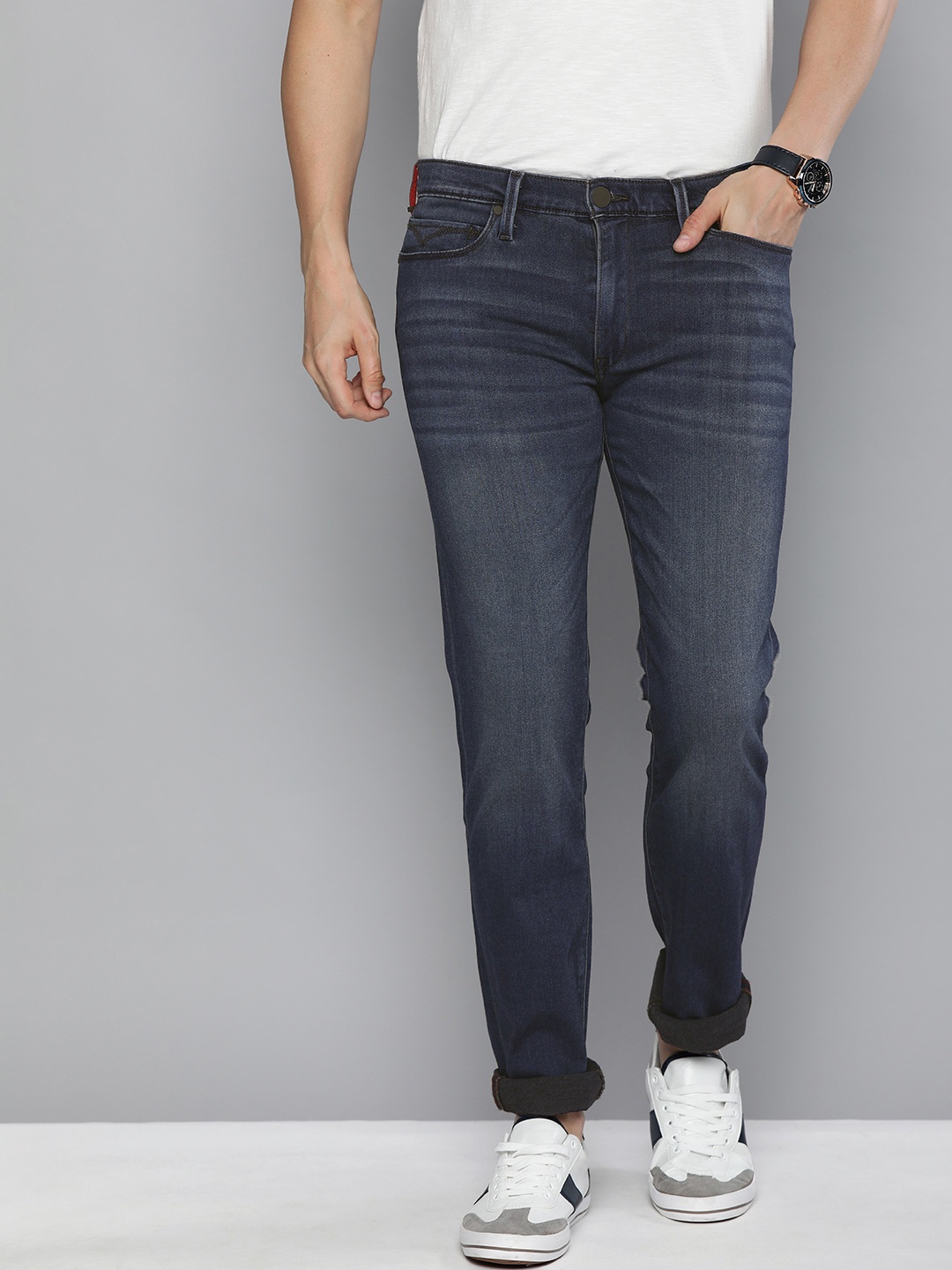 

Levis Men Navy Blue 511 Slim Fit Mid-Rise Clean Look Stretchable Sustainable Jeans