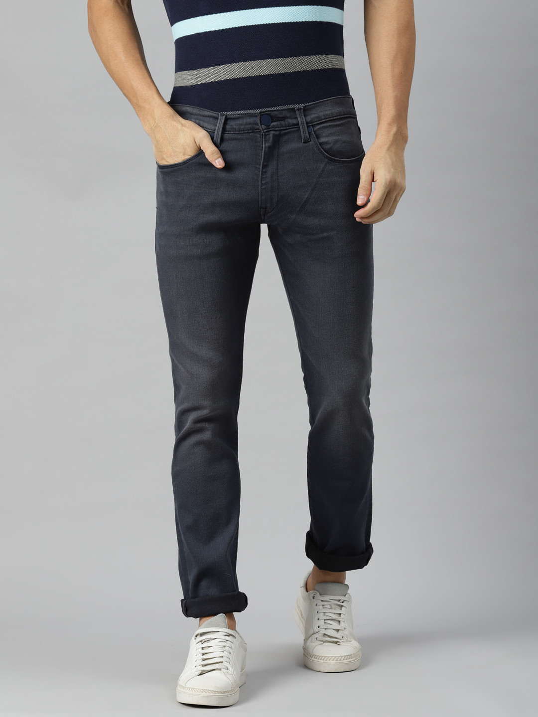 

Levis Men Charcoal Grey Straight Skinny Fit Sustainable Stretchable Sustainable Jeans