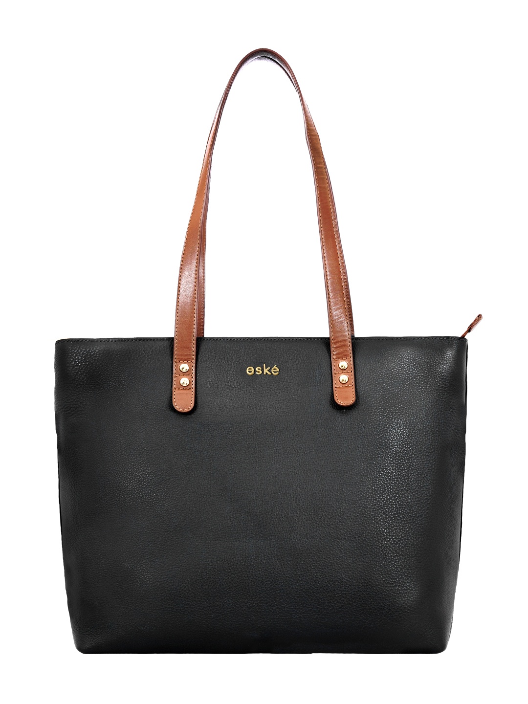 

Eske Black Solid Shoulder Leather Bag