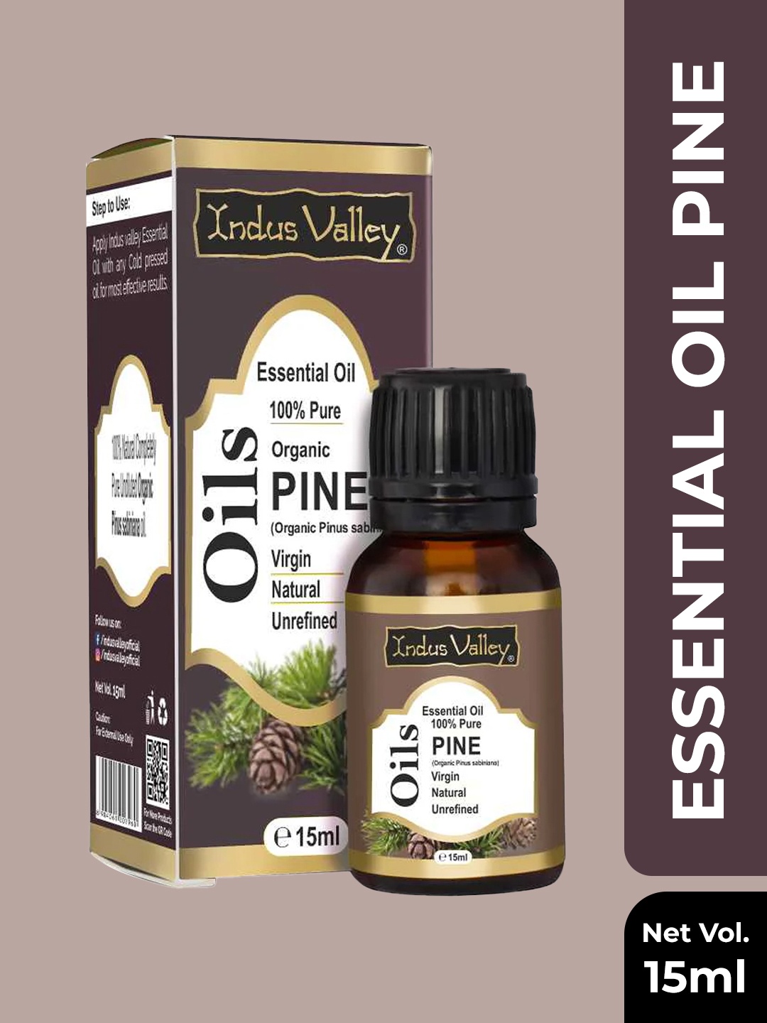 

Indus Valley Pine Essential Oil - 15 ml, Coffee brown