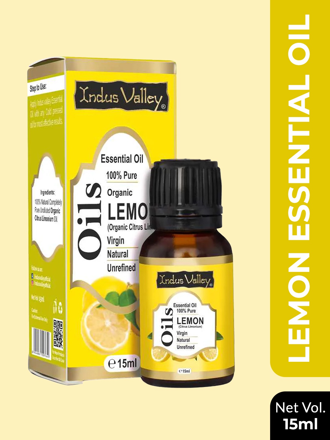 

Indus Valley Lemon Essential Oil - 15 ml, Yellow