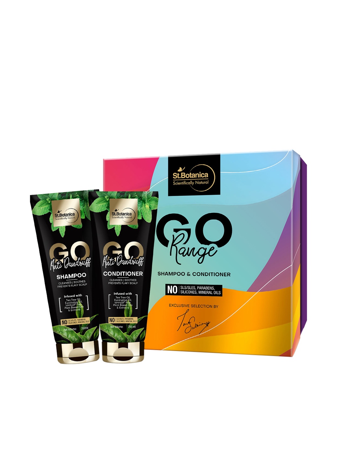 

StBotanica Set of 2 Go Anti-Dandruff Shampoo & Conditioner 400 ml, Black