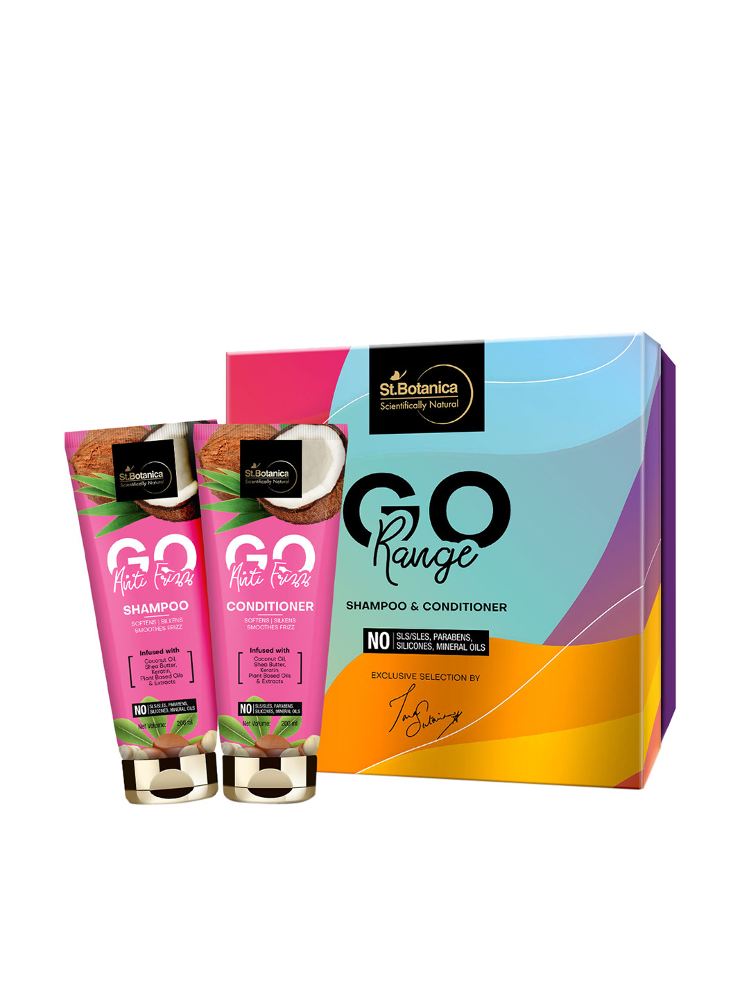 

St.Botanica Unisex Go Anti-Frizz Shampoo & Conditioner 200 ml Each, Pink