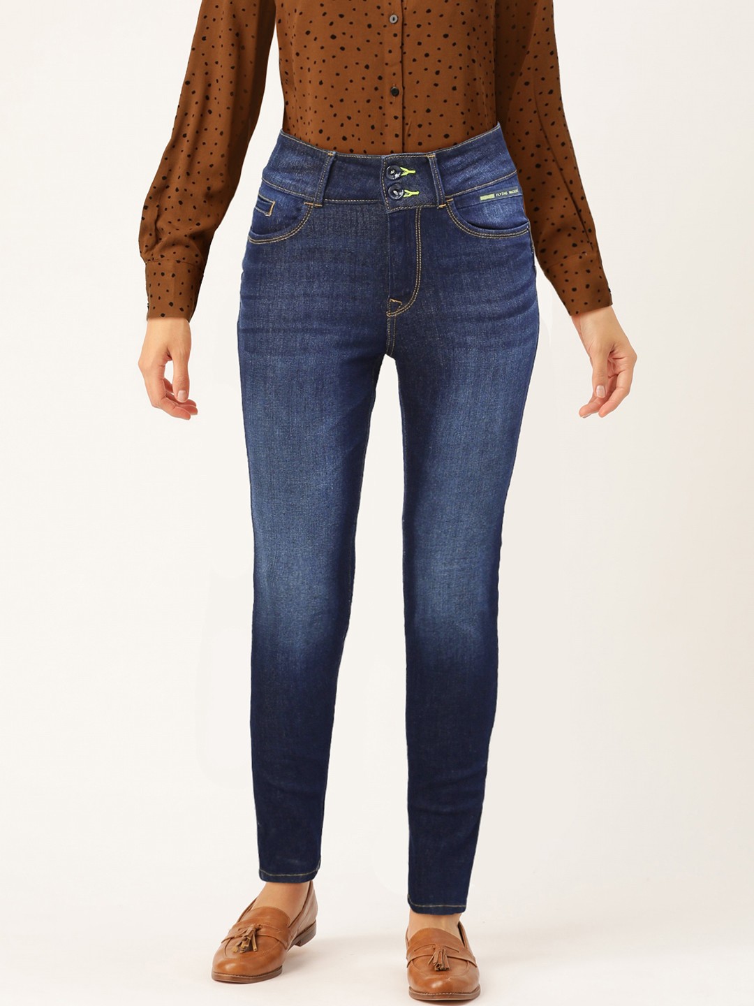 

Flying Machine Women Blue Super Skinny Fit High-Rise Clean Look Stretchable Jeans