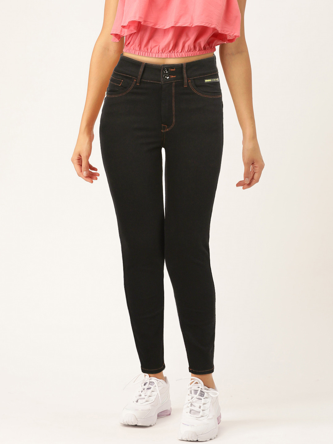 

Flying Machine Women Black Super Skinny Fit High-Rise Clean Look Stretchable Jeans