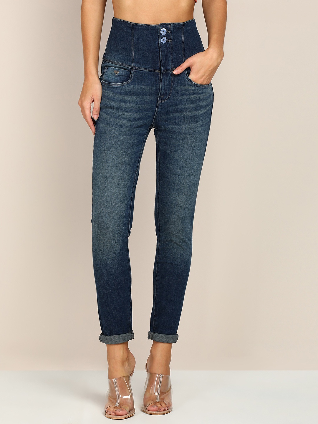 

Flying Machine Women Blue Hourglass Fit High-Rise Light Fade Stretchable Jeans