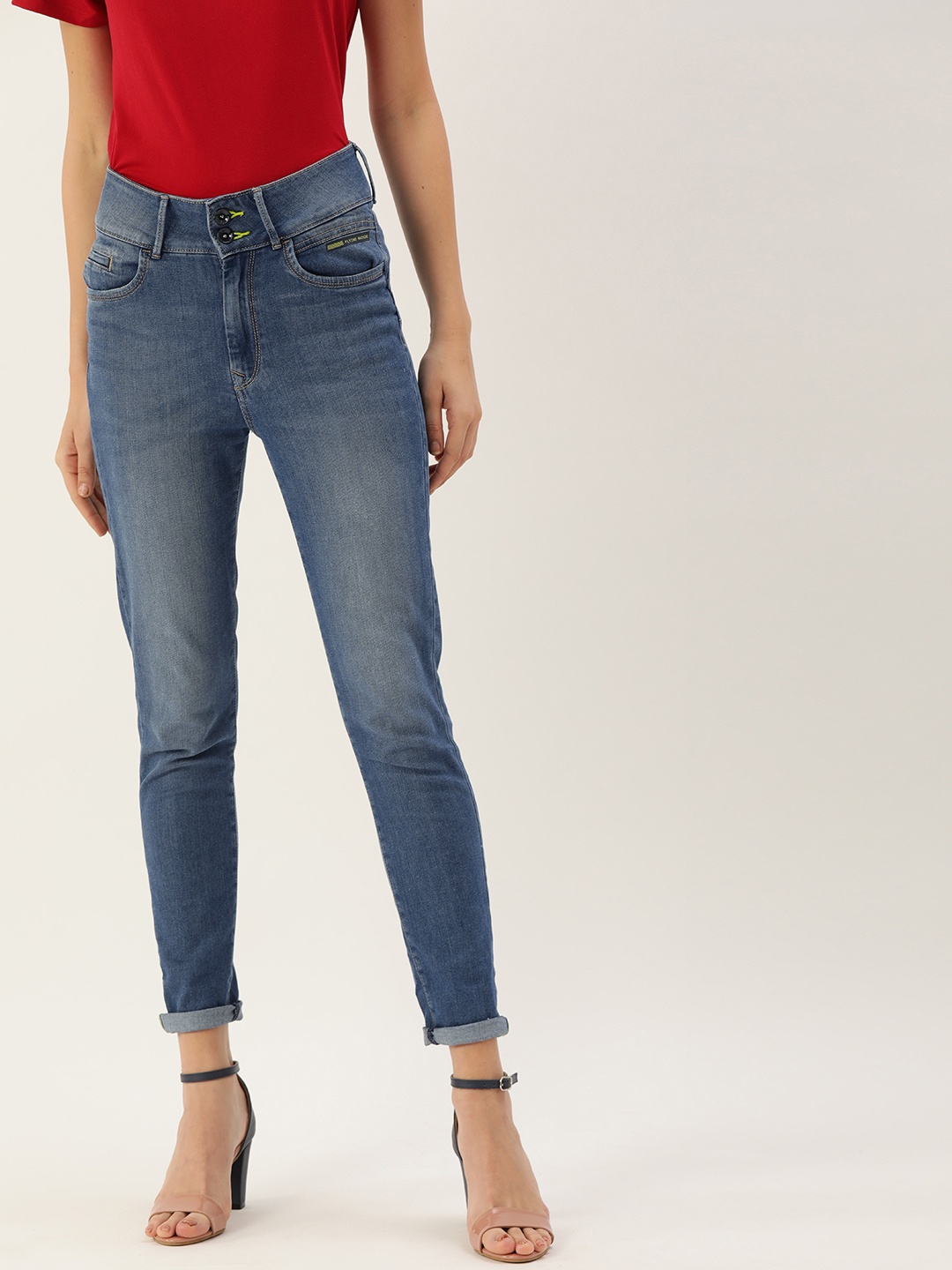 

Flying Machine Women Blue Twiggy F-Light Fit High-Rise Clean Look Stretchable Jeans