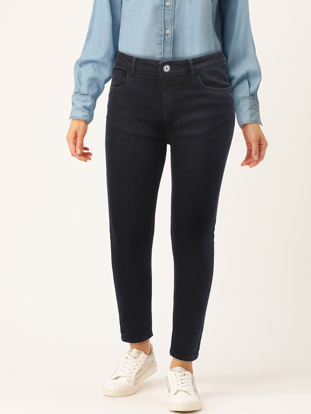 

Flying Machine Women Black Super Skinny Fit Mid-Rise Clean Look Stretchable Jeans