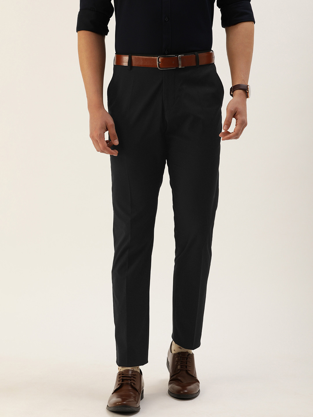 

SELECTED Men Black Slim Fit Solid Formal Trousers