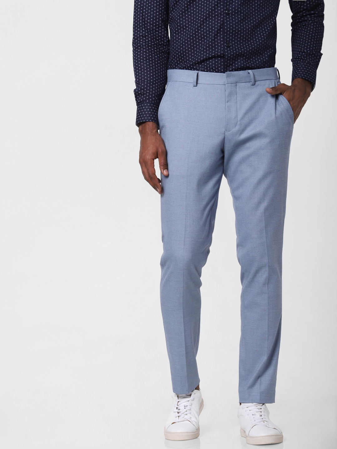

SELECTED Men Blue Regular Fit Solid Trousers