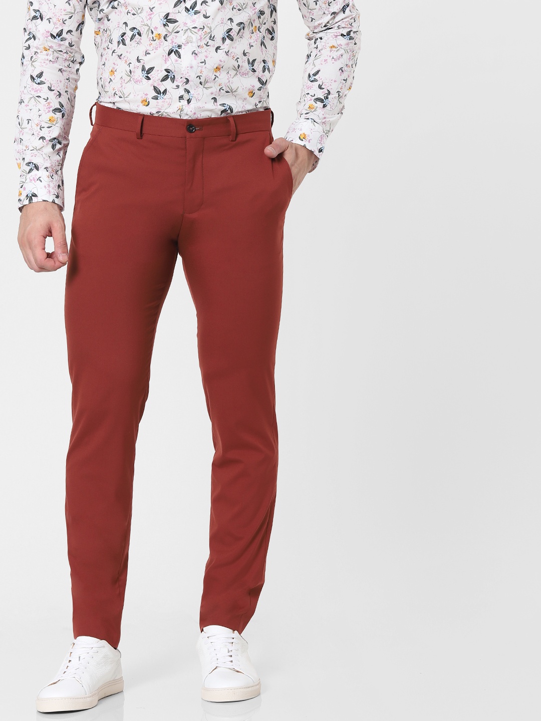 

SELECTED Men Rust Red Slim Fit Regular Trousers