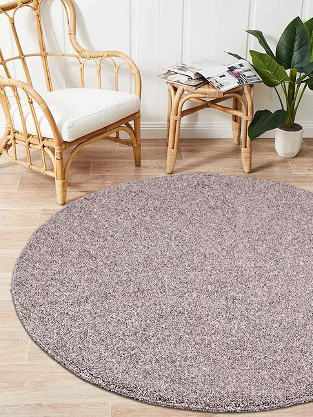 

Saral Home Beige Solid PP-Yarn Round Anti-Skid Multi-Use Floor Mat