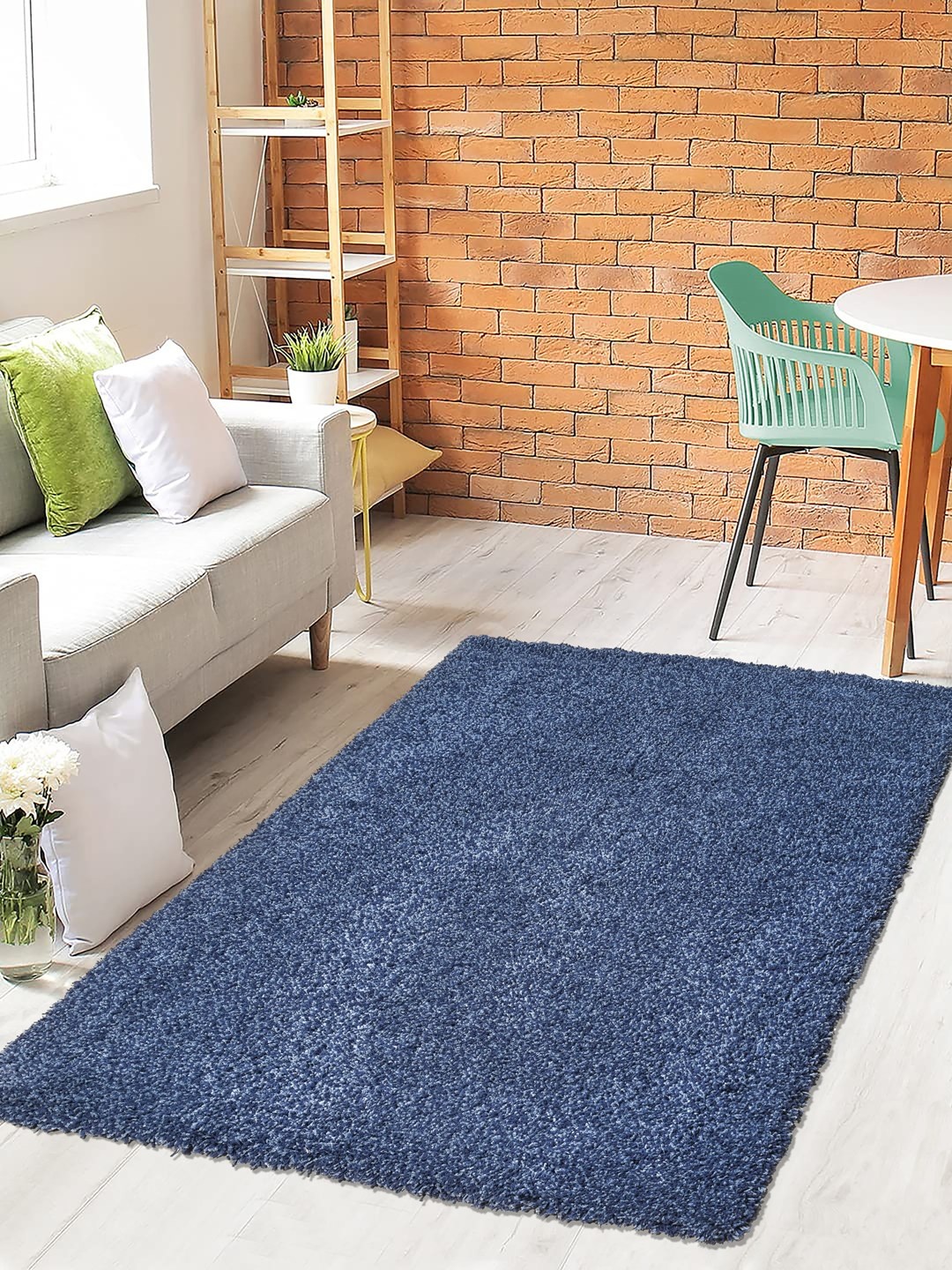 

Saral Home Blue Solid Anti-Skid Carpet