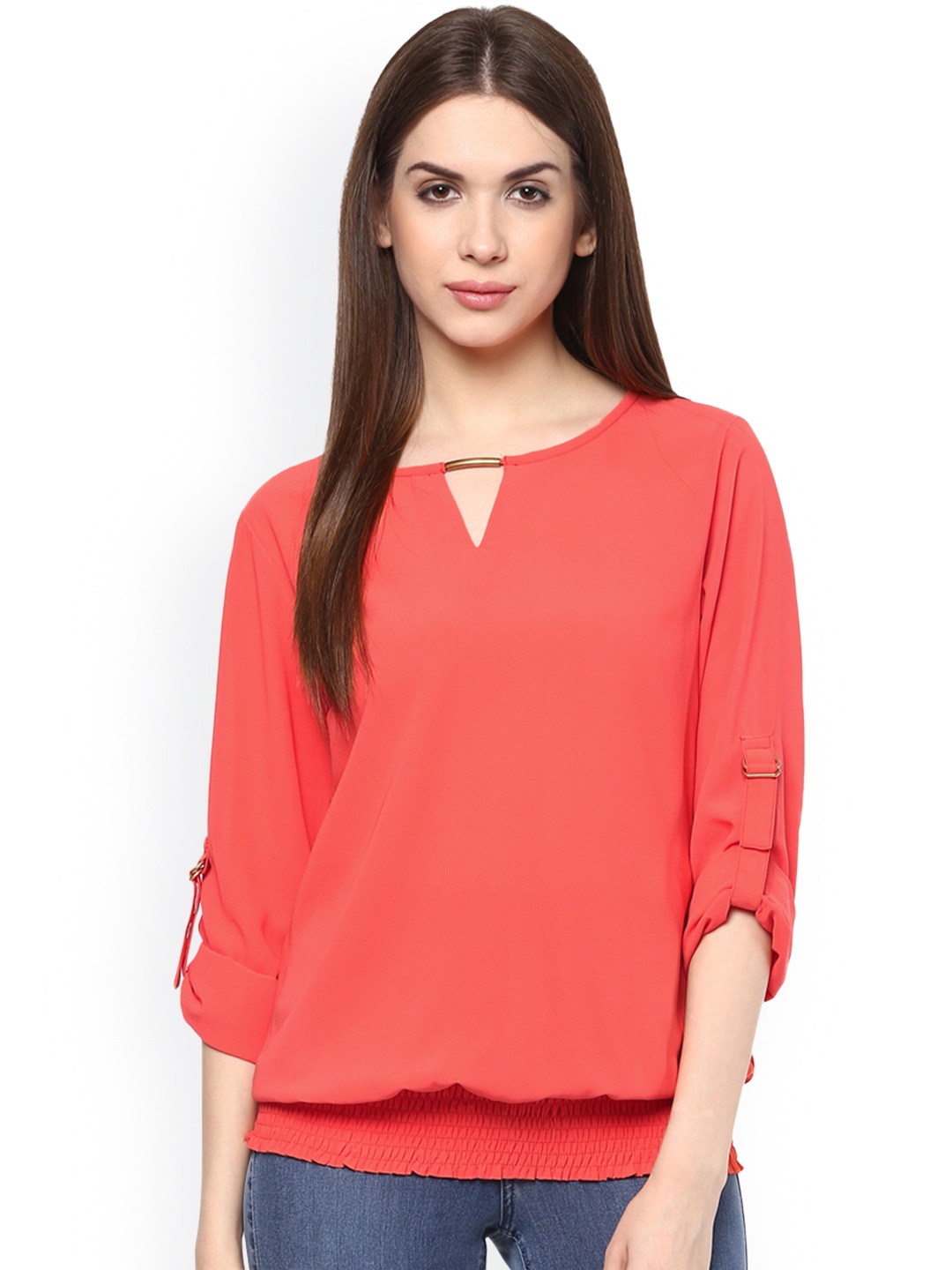 

RARE Coral Orange Blouson Top