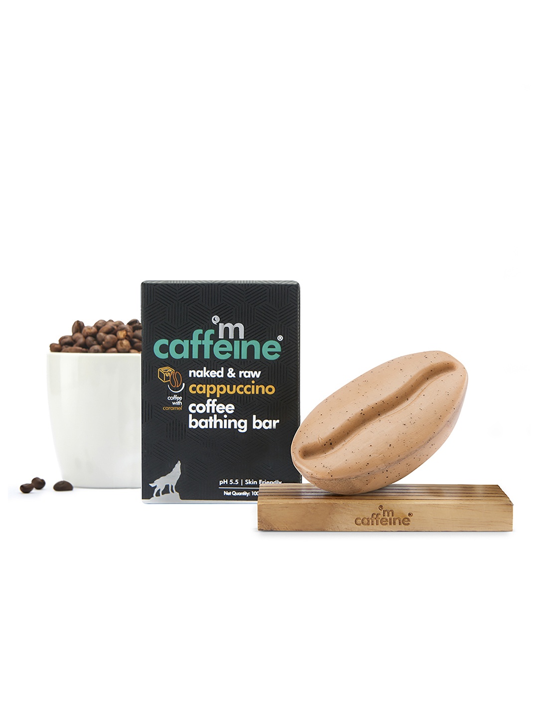 

MCaffeine Skin Polishing Cappuccino Coffee Bathing Syndet Bar-pH 5.5 for Face & Body 100g, Brown