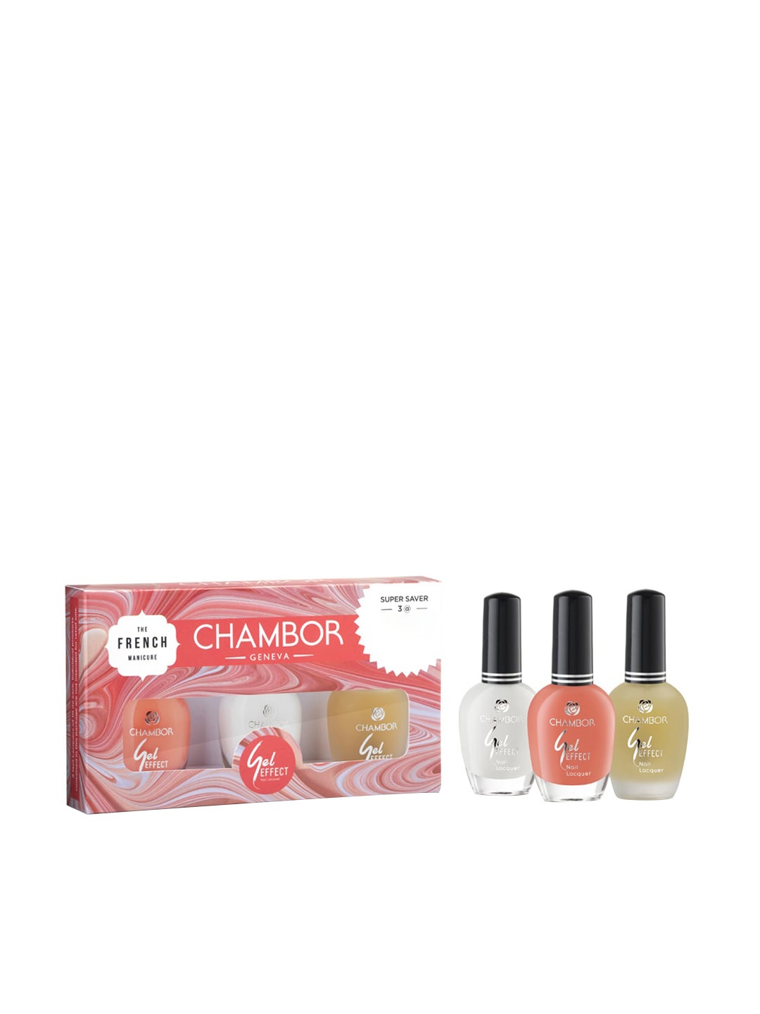 

CHAMBOR Gel Effect Nail Lacquer The French Manicure -# 0316, Multi