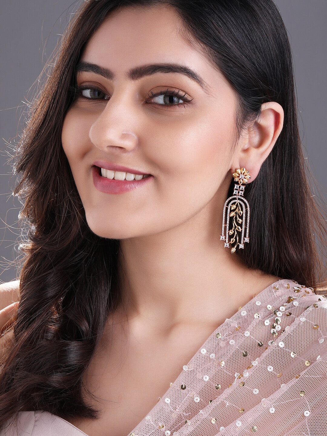 

Rubans Rose Gold Contemporary Drop Earrings