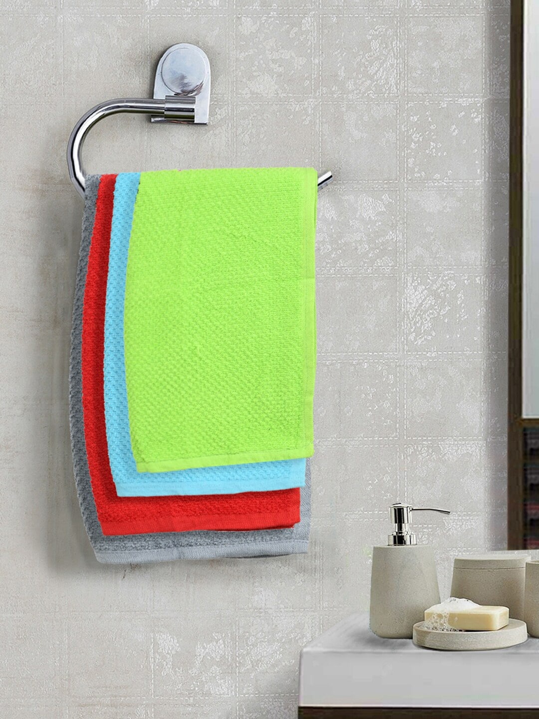 

Turkish Bath Set Of 4 Solid 350 GSM Bath Towel, Green