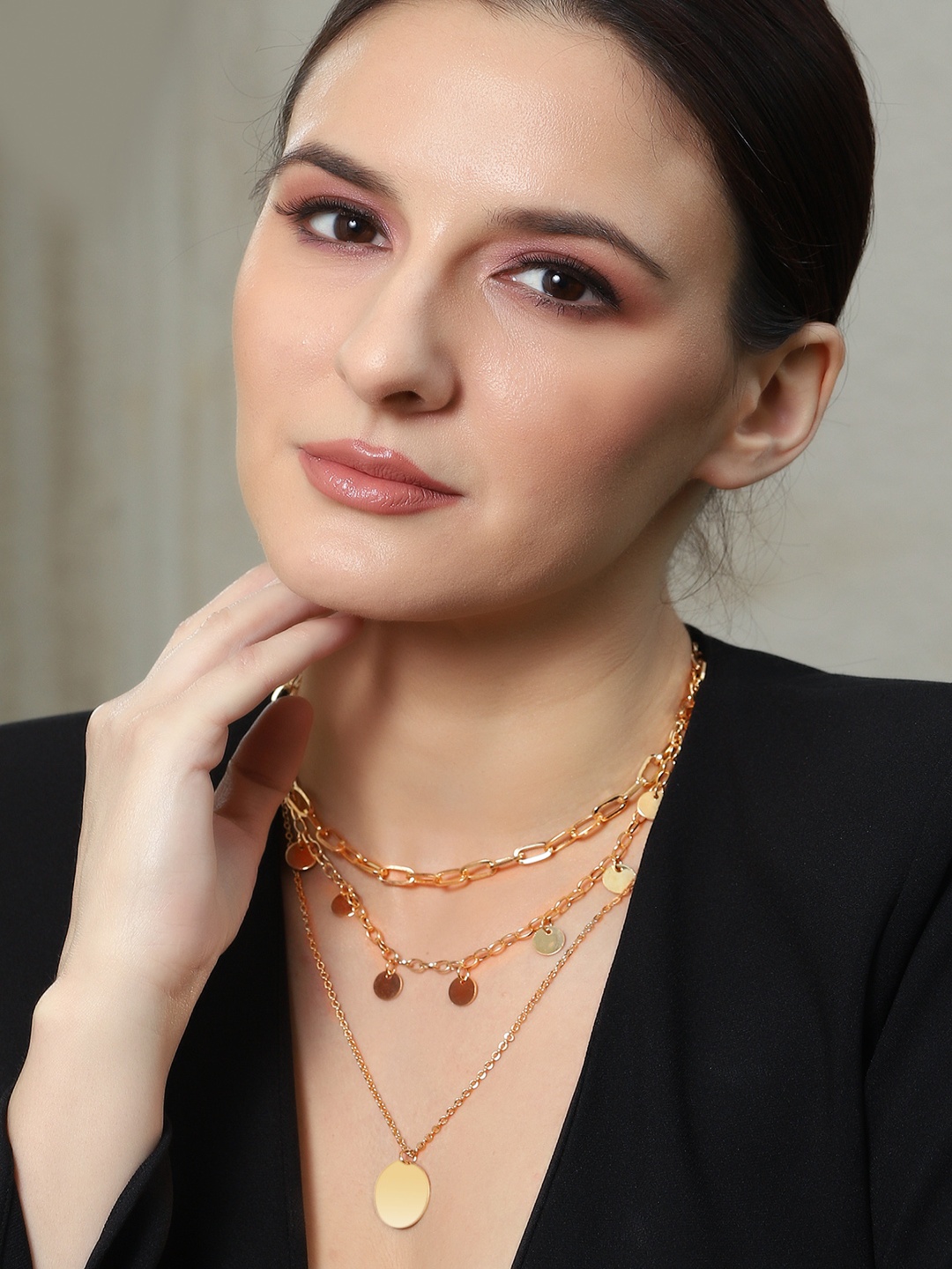 

Tokyo Talkies X Rubans Gold-Plated Handcrafted Interlinked Layered Necklace