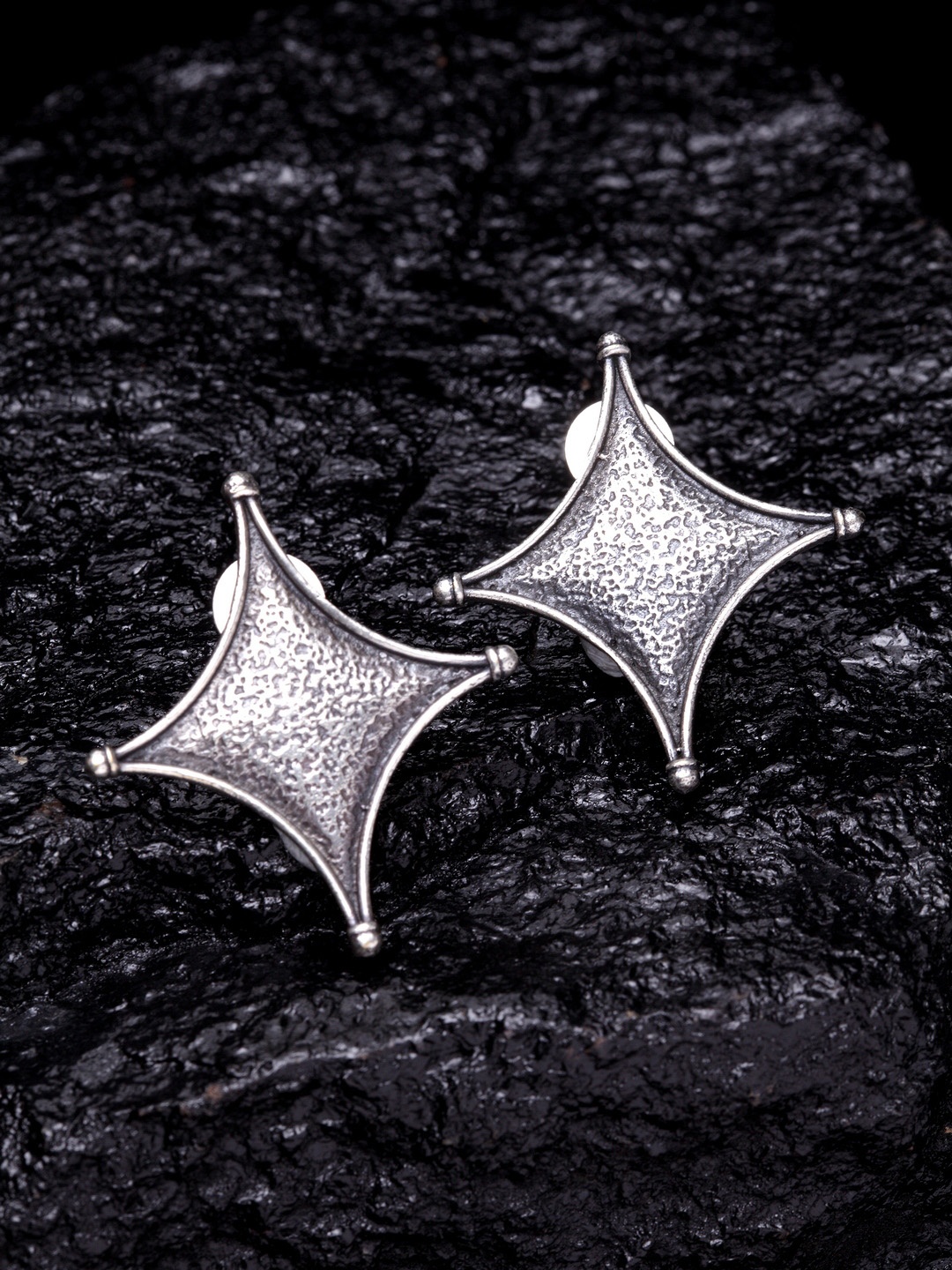 

PANASH Silver-Toned Contemporary Studs