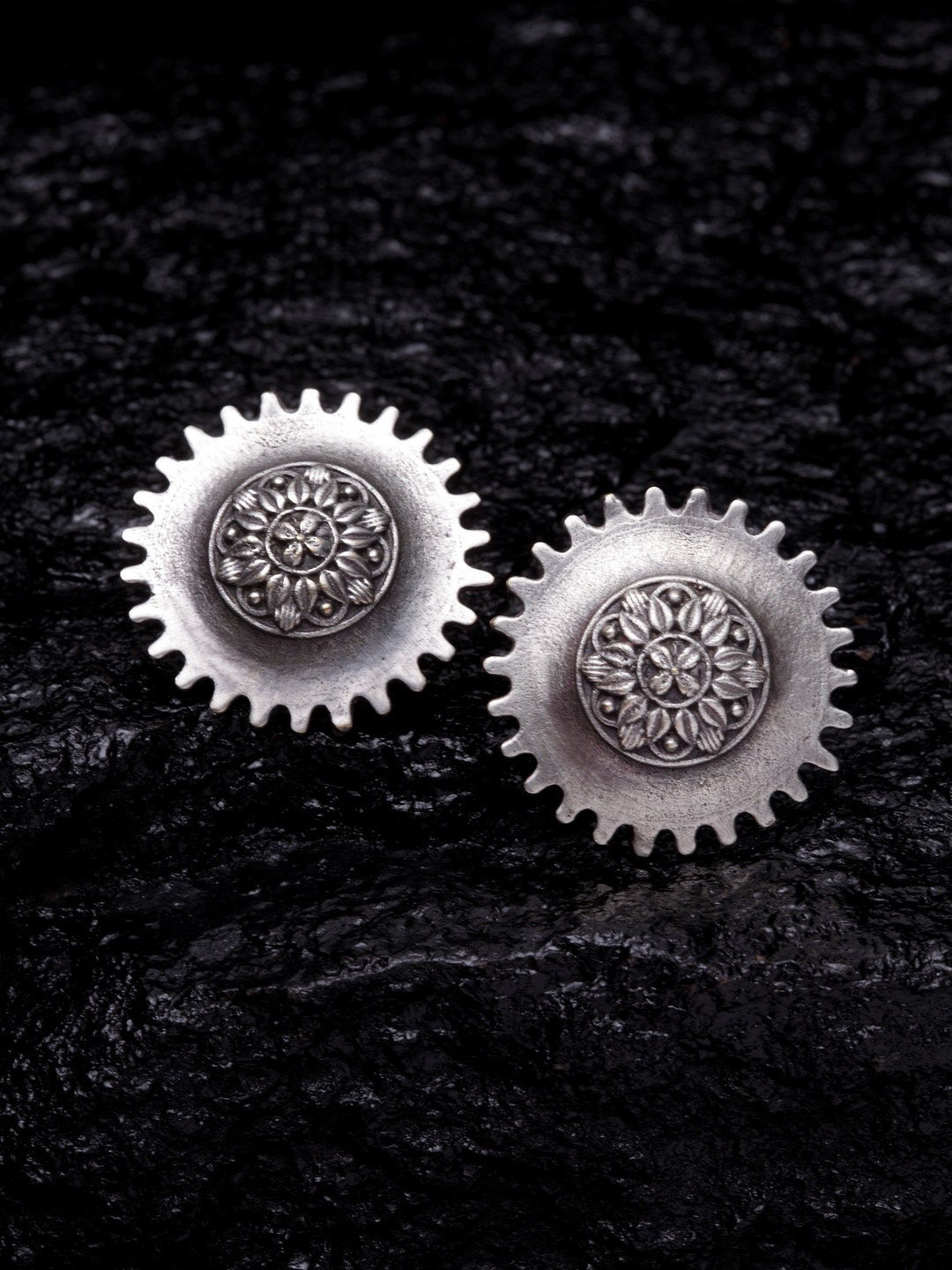 

PANASH Silver-Toned Contemporary Studs