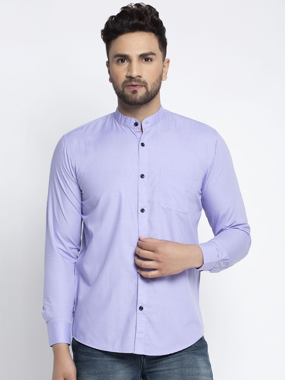 

JAINISH Men Lavender Regular Fit Solid Casual Shirt