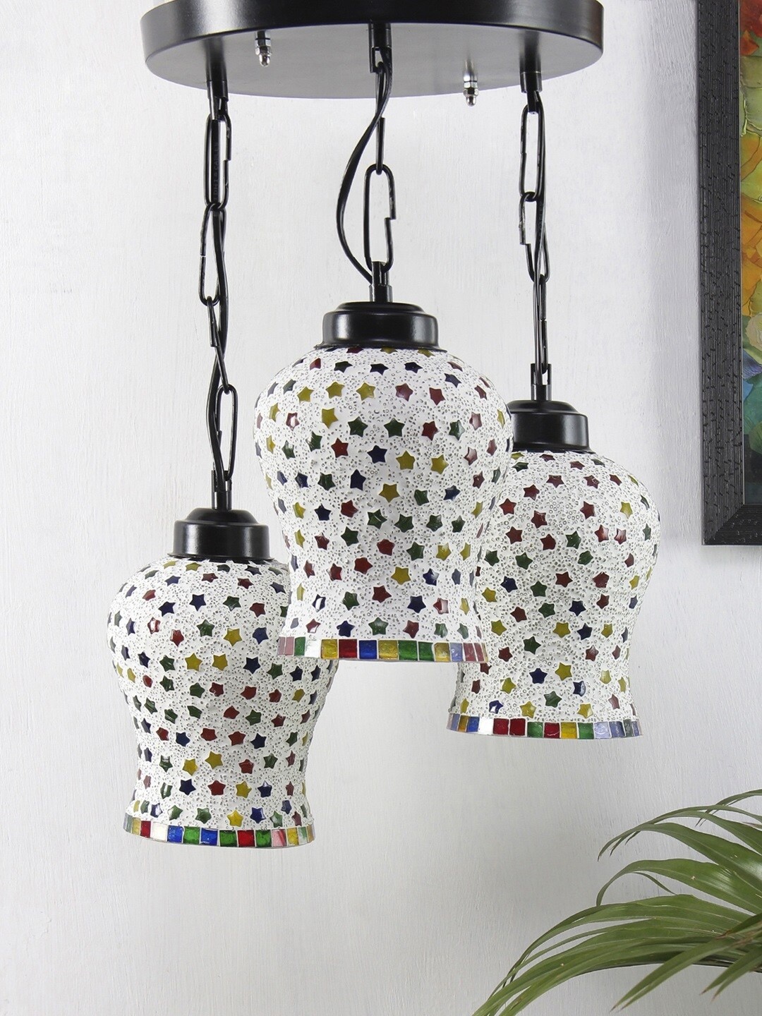 

Devansh Multicoloured Self Design Traditional Cluster Light, Multi