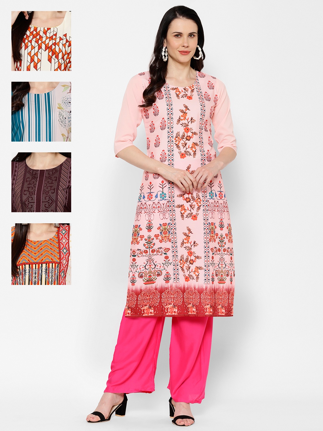 

7Threads Women Pack Of 2 Printed Straight Kurta, Multi