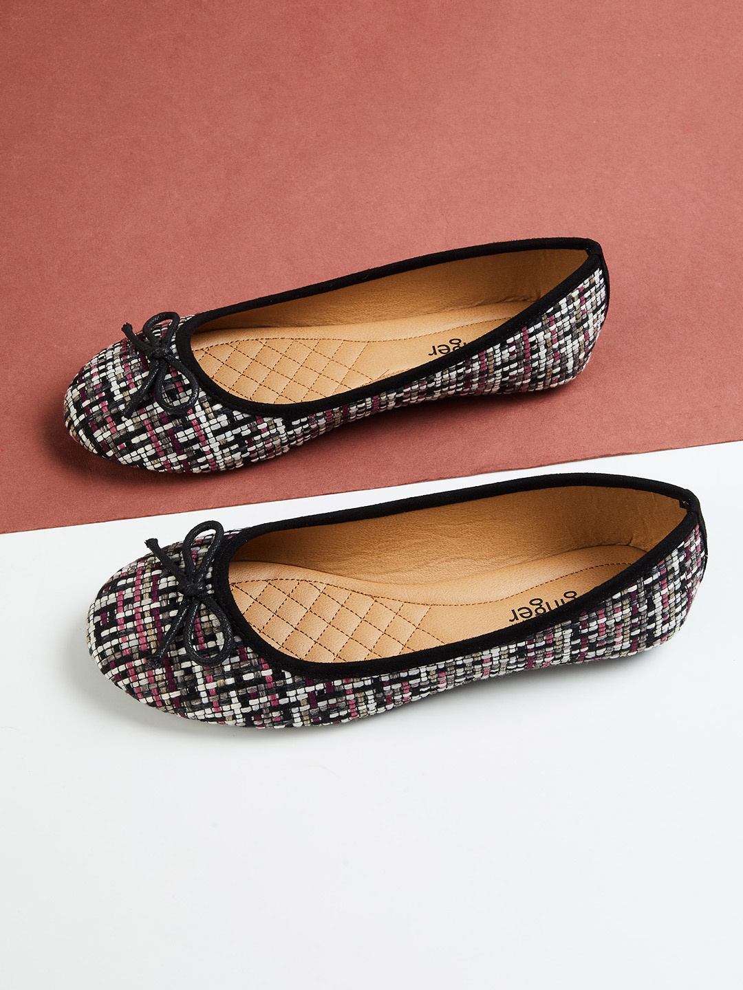 

Ginger by Lifestyle Women Multicoloured Printed PU Ballerinas, Multi