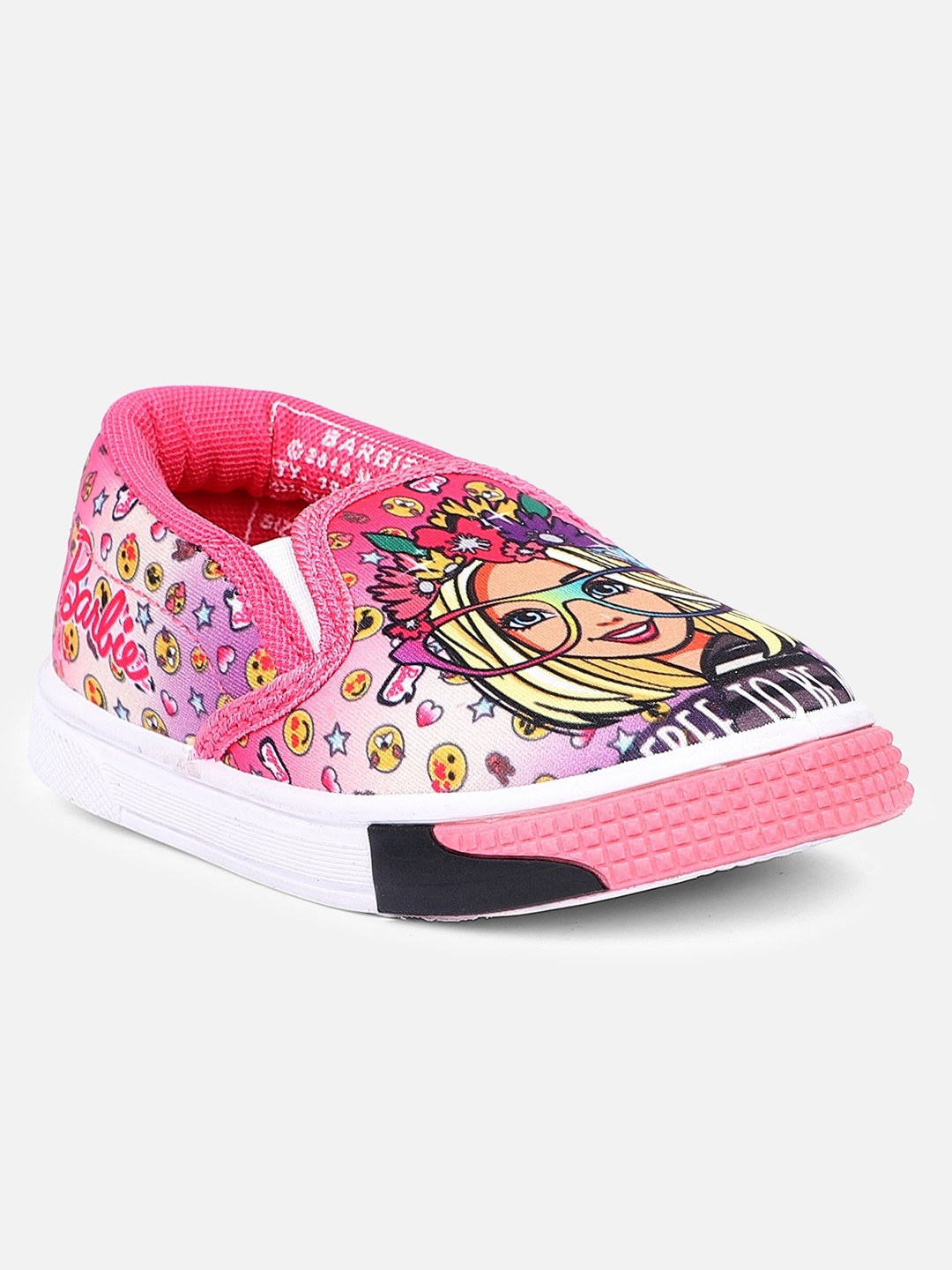 

Kids Ville Girls Pink Barbie Printed Slip-On Sneakers