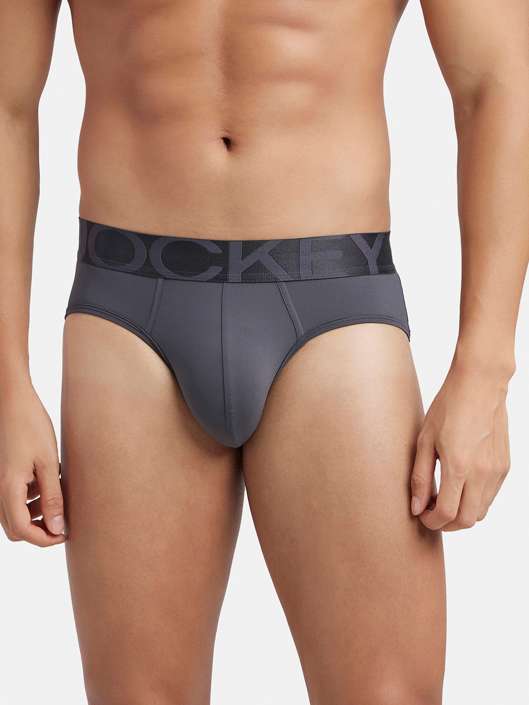 

Jockey Tactel Microfiber Stretch Solid Brief with Moisture Move Treatment-IC27, Charcoal