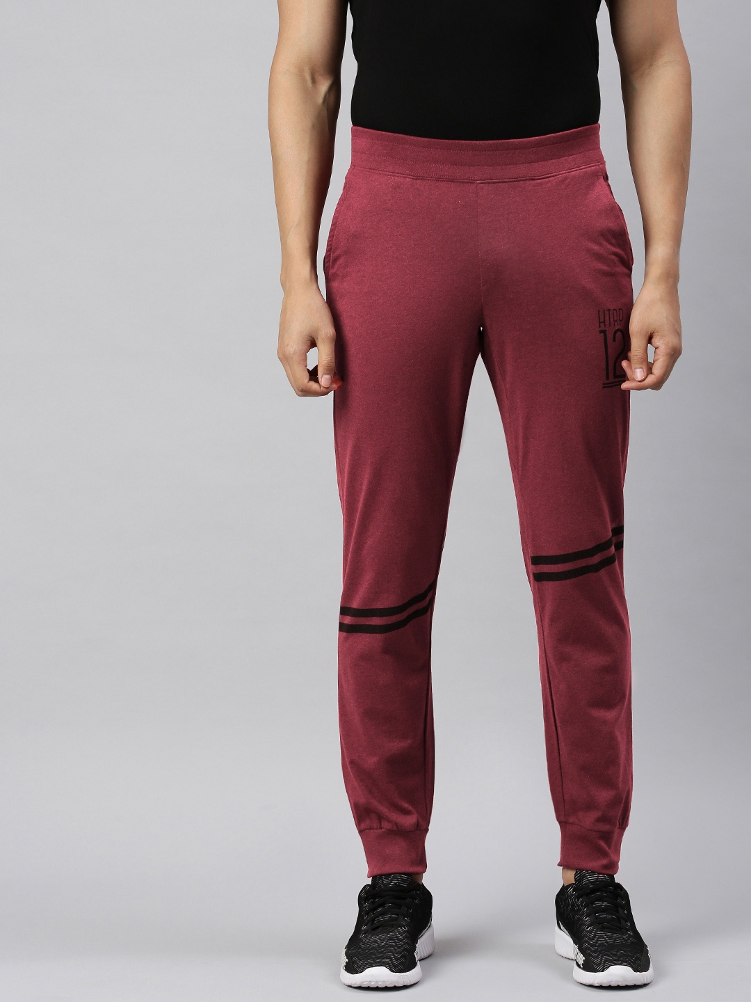 

Huetrap Men Burgundy Solid Regular Fit Sustainable Joggers