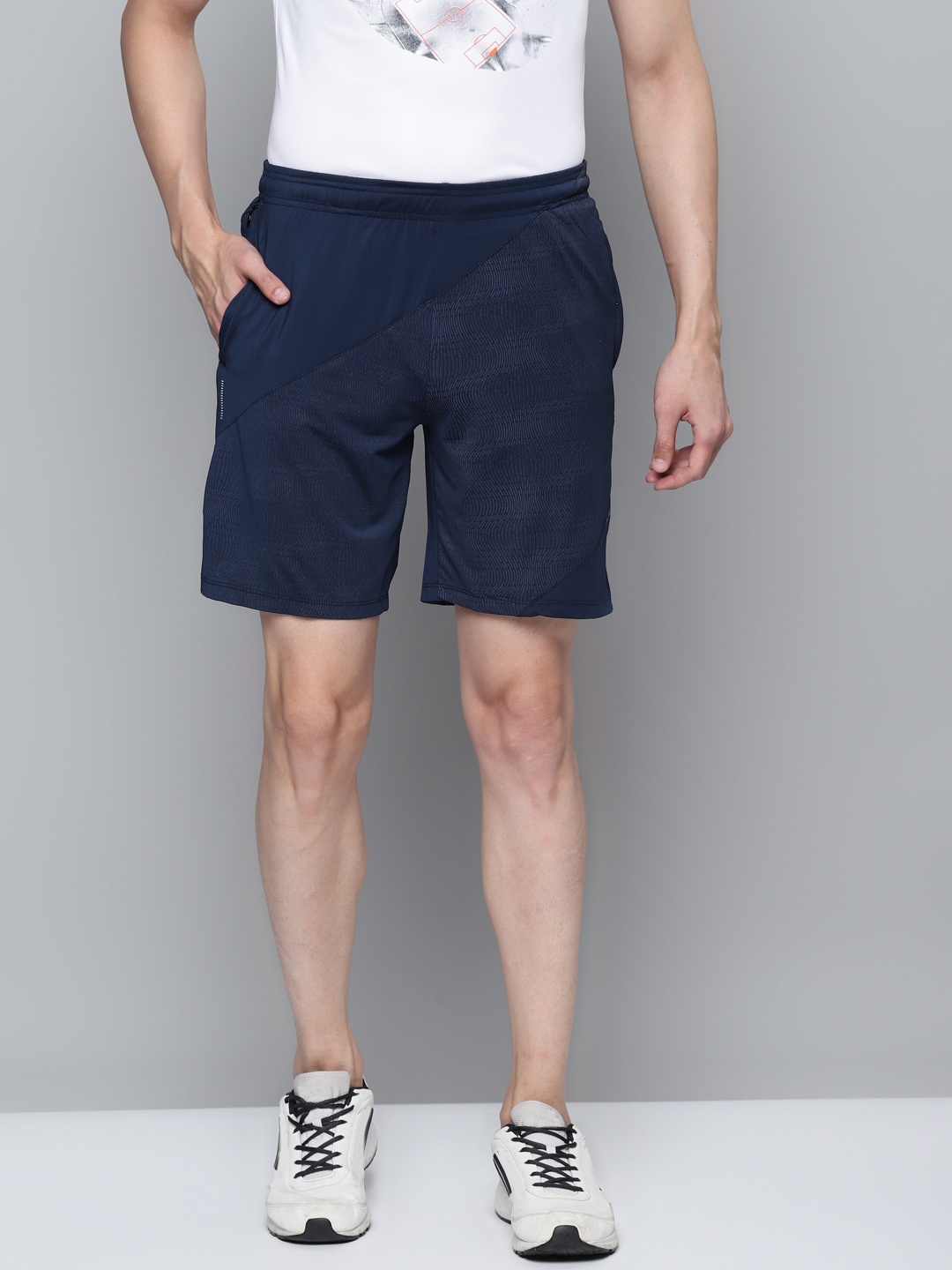 

Alcis Men Navy Blue Solid Running Shorts