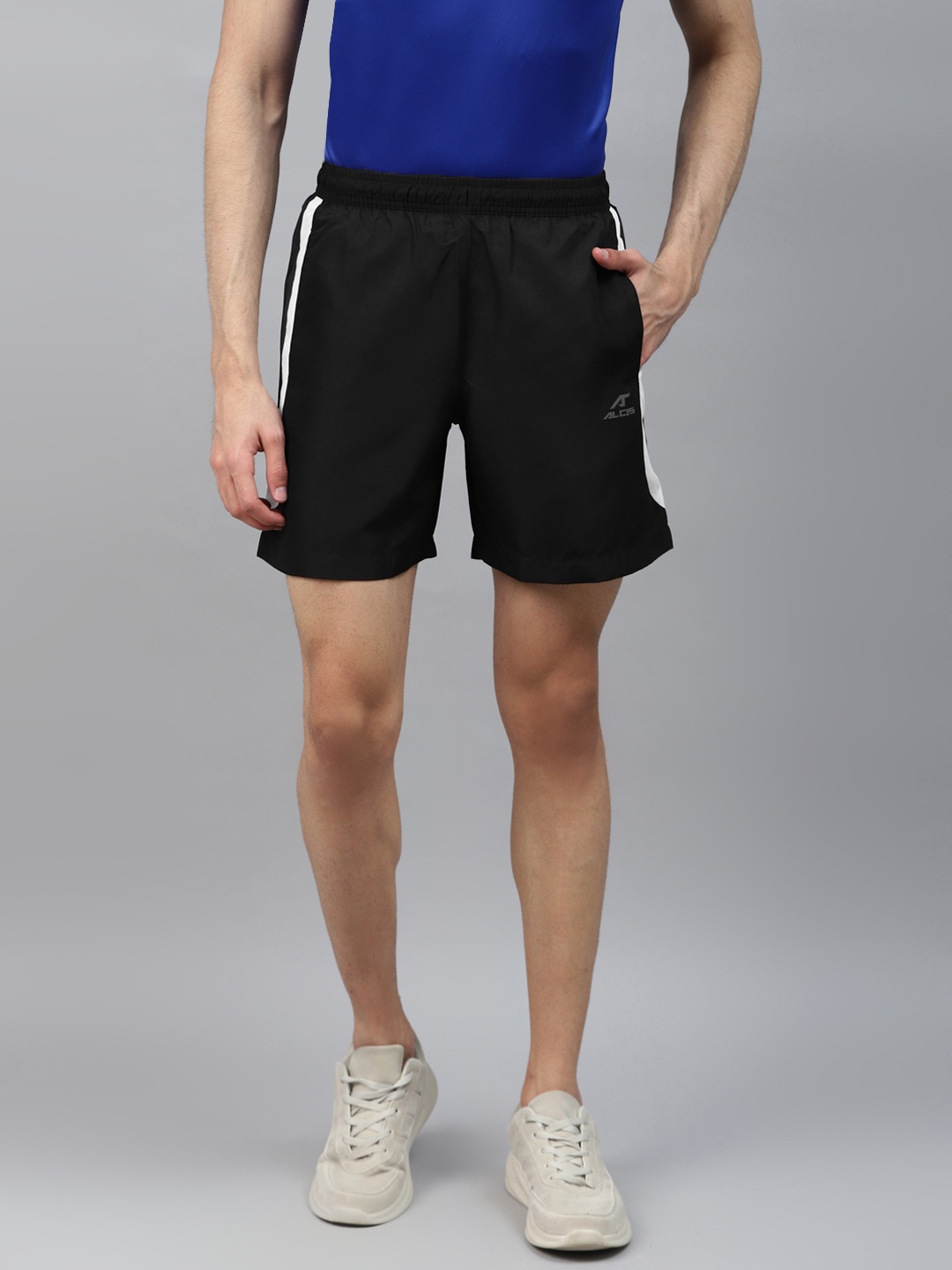 

Alcis Men Black Solid Slim Fit Sports Shorts