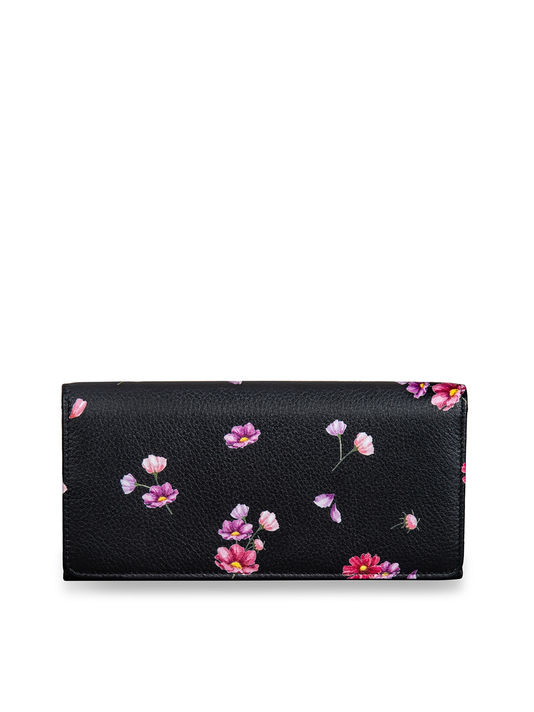 

MAI SOLI Women Genuine Leather Cosmos Flap Wallet, Black