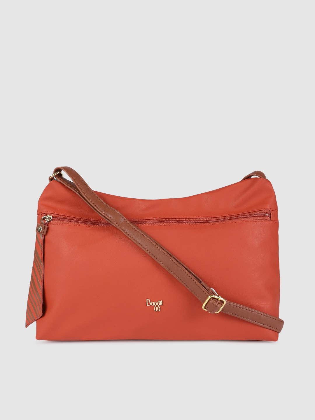 

Baggit Coral Red Solid Sling Bag