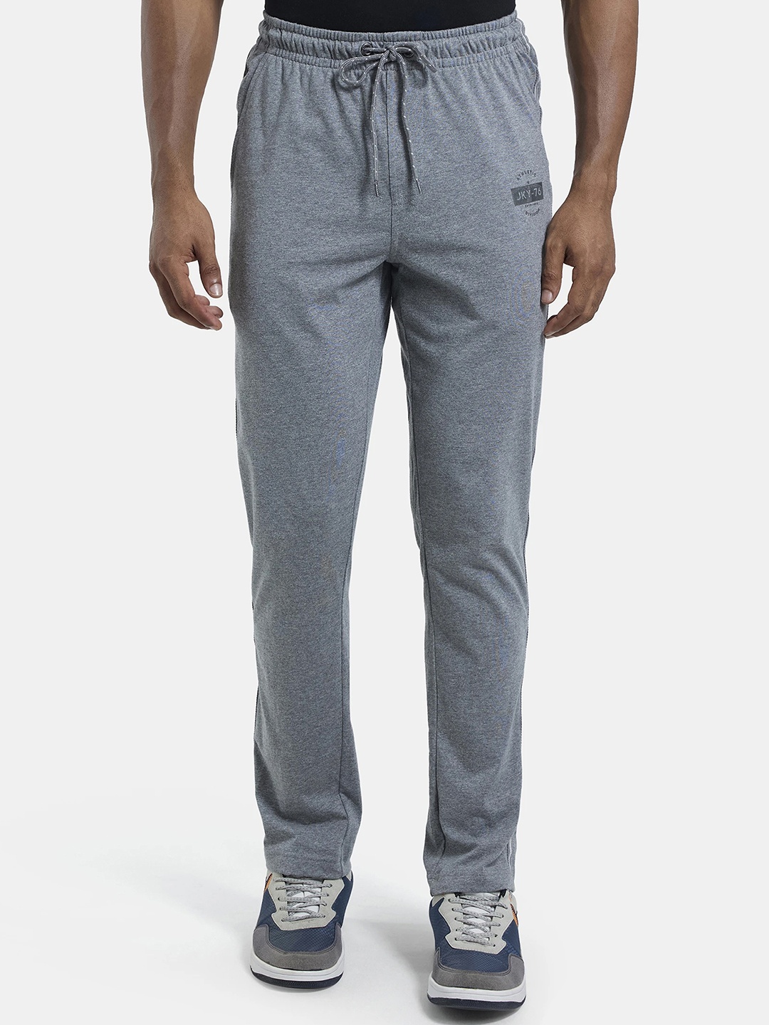 

Jockey Combed Cotton Rich Slim Fit Trackpant with Side and Back Pockets-9501, Grey melange