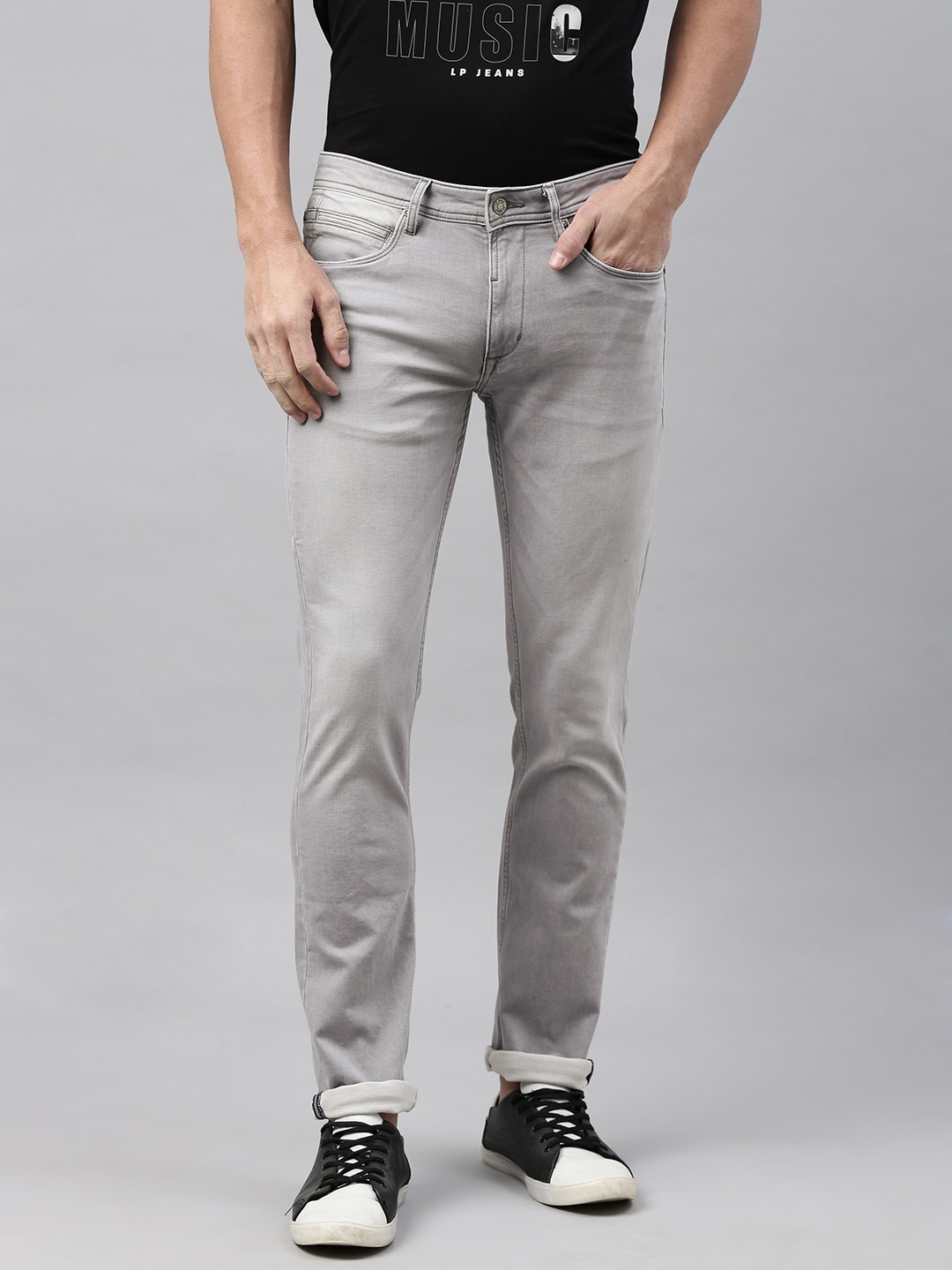 

Louis Philippe Jeans Men Grey Slim Fit Low-Rise Clean Look Stretchable Jeans