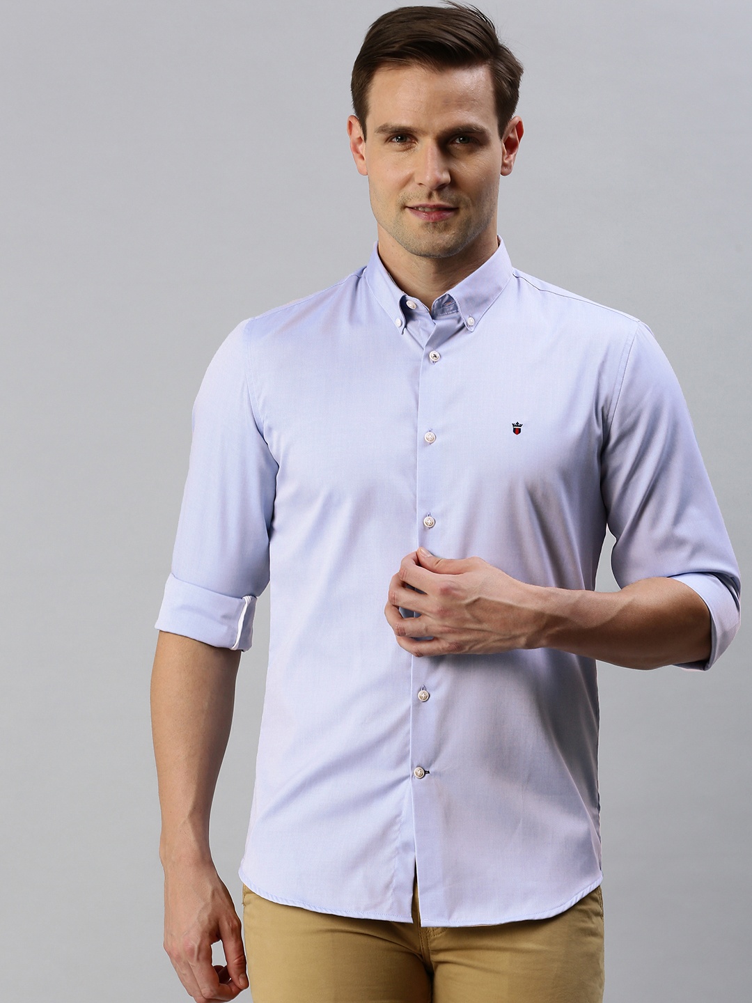 

Louis Philippe Sport Men Blue Slim Fit Solid Casual Cotton Shirt