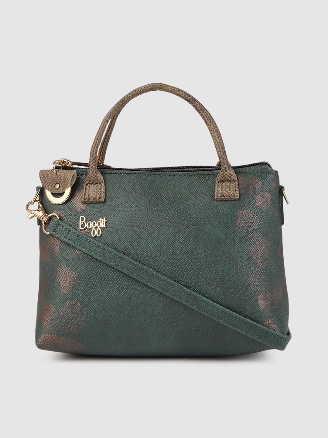 

Baggit Green Textured PRIMUS TRIVAGO 5 Handheld Bag