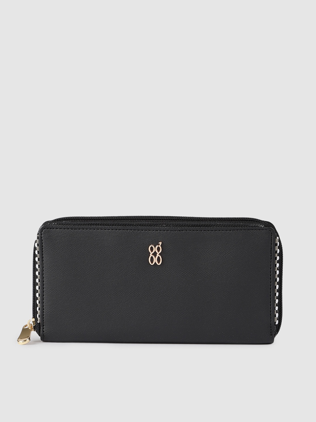 

Baggit Women Black Solid Zip Around Wallet
