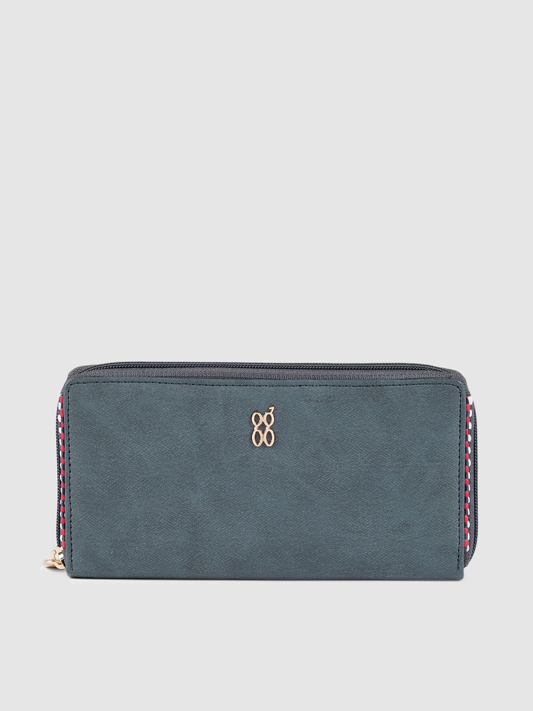 

Baggit Women Blue Solid Zip Around Wallet