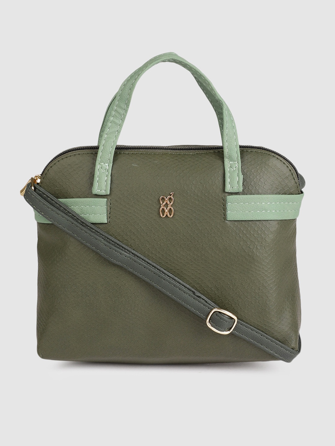 

Baggit Olive Green Textured BLOOPER LEGO Handheld Bag