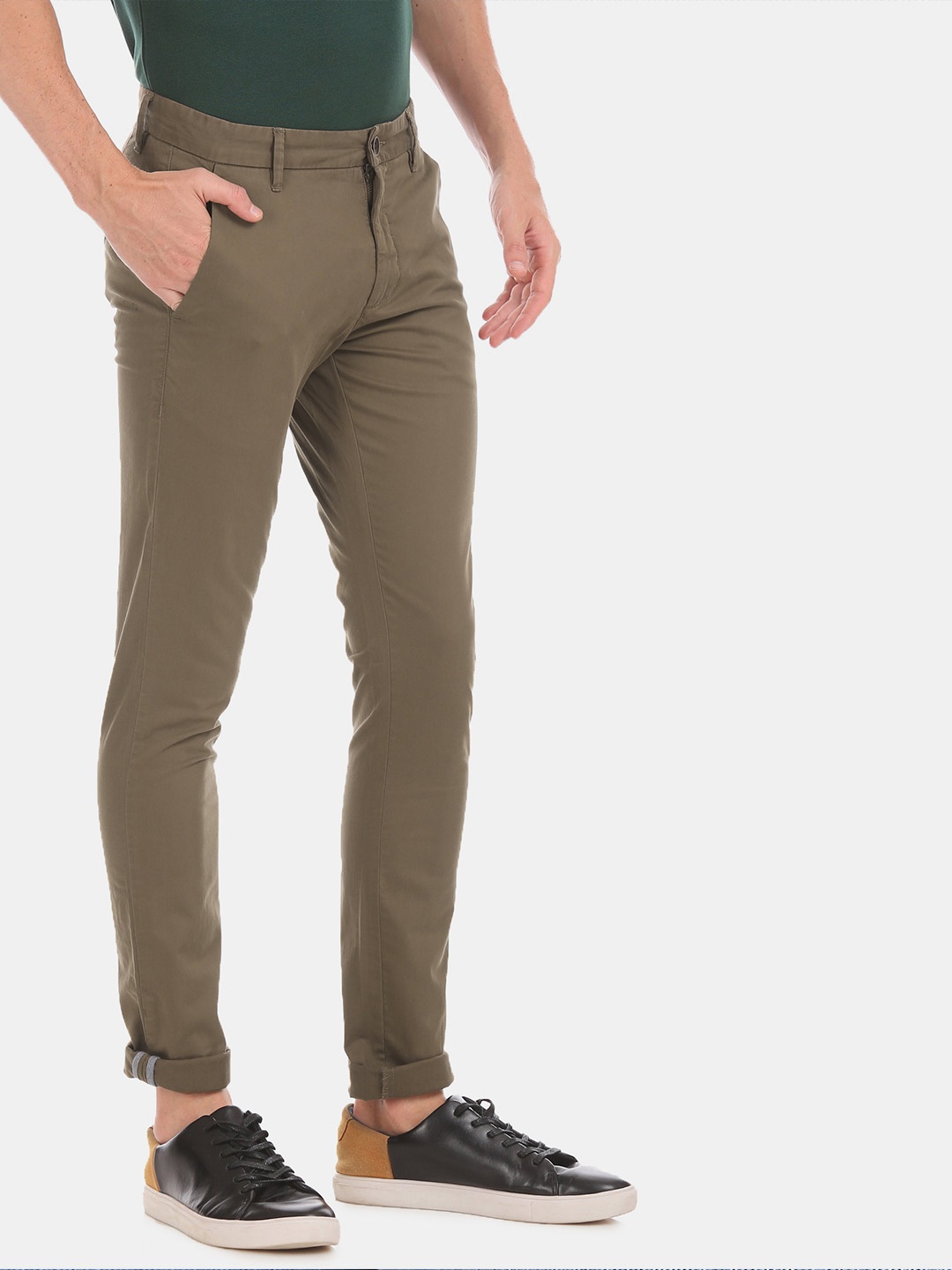 

True Blue Men Brown Slim Fit Solid Regular Trousers