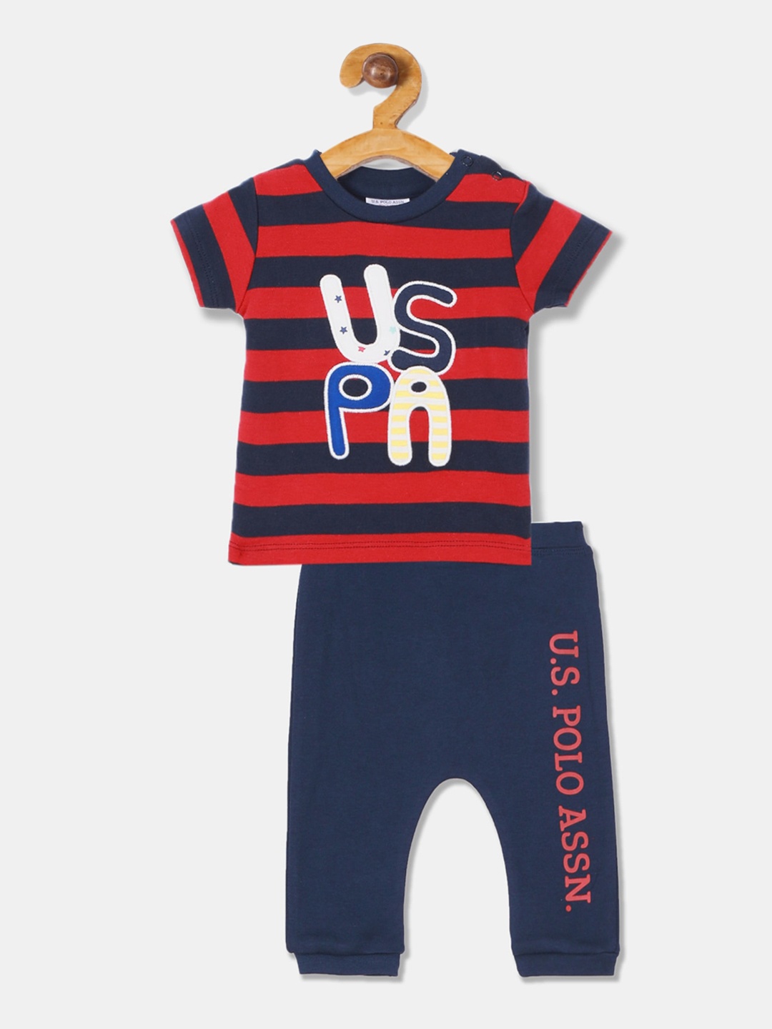 

U.S. Polo Assn. Kids Boys Assorted Blue Striped T-shirt with Pyjamas