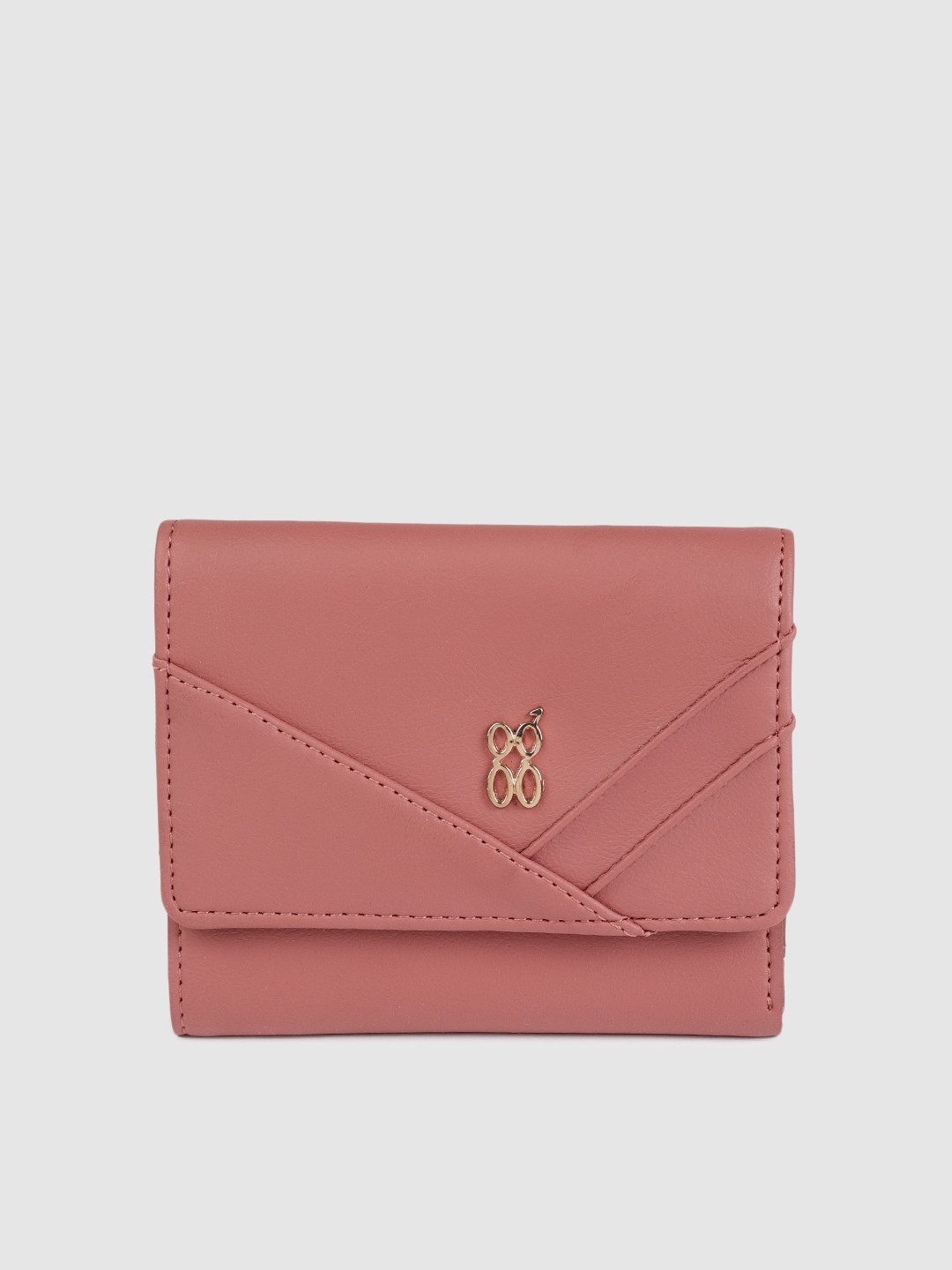 

Baggit Women Pink Solid Three Fold Wallet