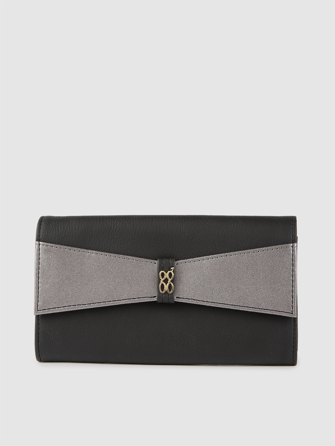 

Baggit Women Black & Grey NORMA E PHEEBY Colourblocked Two Fold Wallet