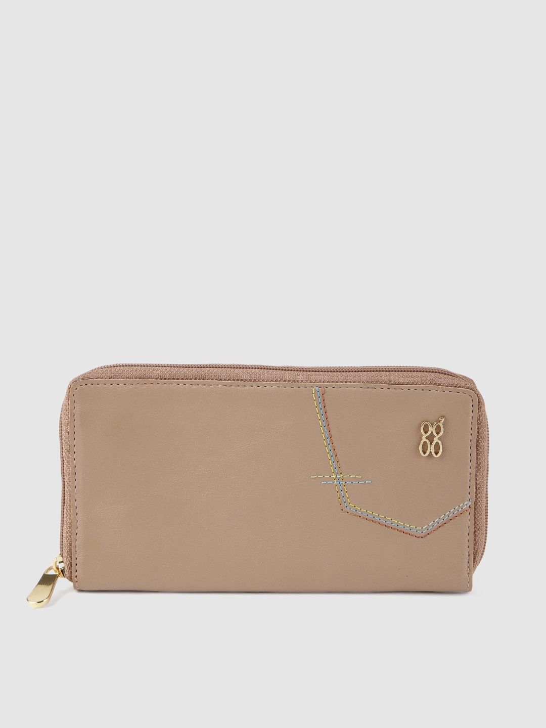 

Baggit Women Beige GREENY E ASHLYN Solid Zip Around Wallet